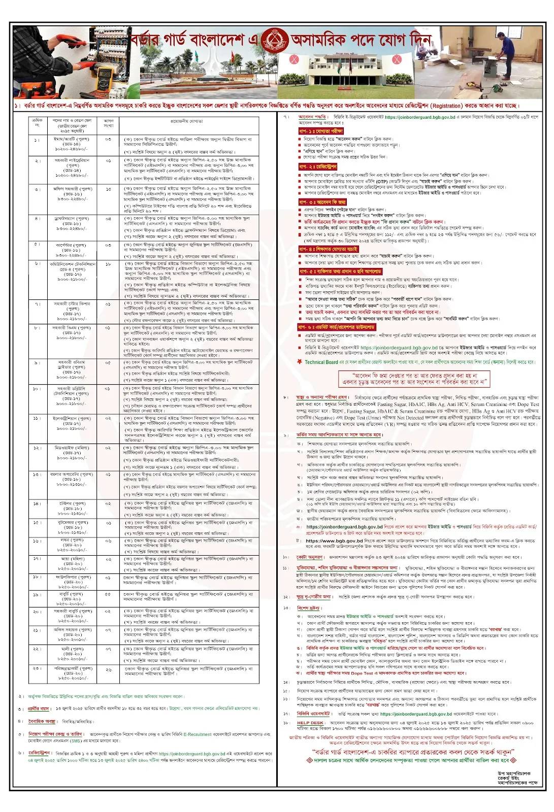 BGB Job Circular 2025 - বর্ডার গার্ড বাংলাদেশ বিজিবি বেসামরিক পদে নিয়োগ বিজ্ঞপ্তি ২০২৫। 3